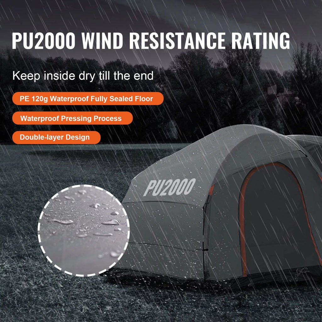 Waterproof SUV Camping Tent with Rainfly Carry Bag C72469