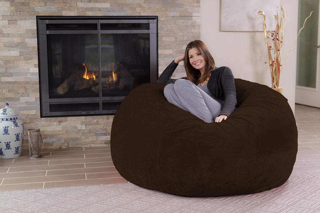 Charcoal 5 ft Memory Foam Bean Bag Chair U738174
