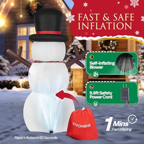 6FT Christmas Inflatable Snowman with Penguin P1723