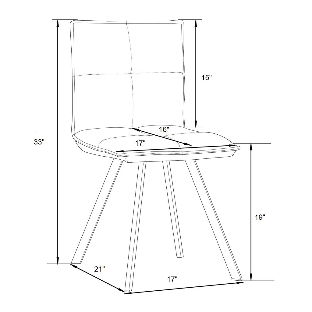 Grey Leather Dining Chair Set of 3 Y309