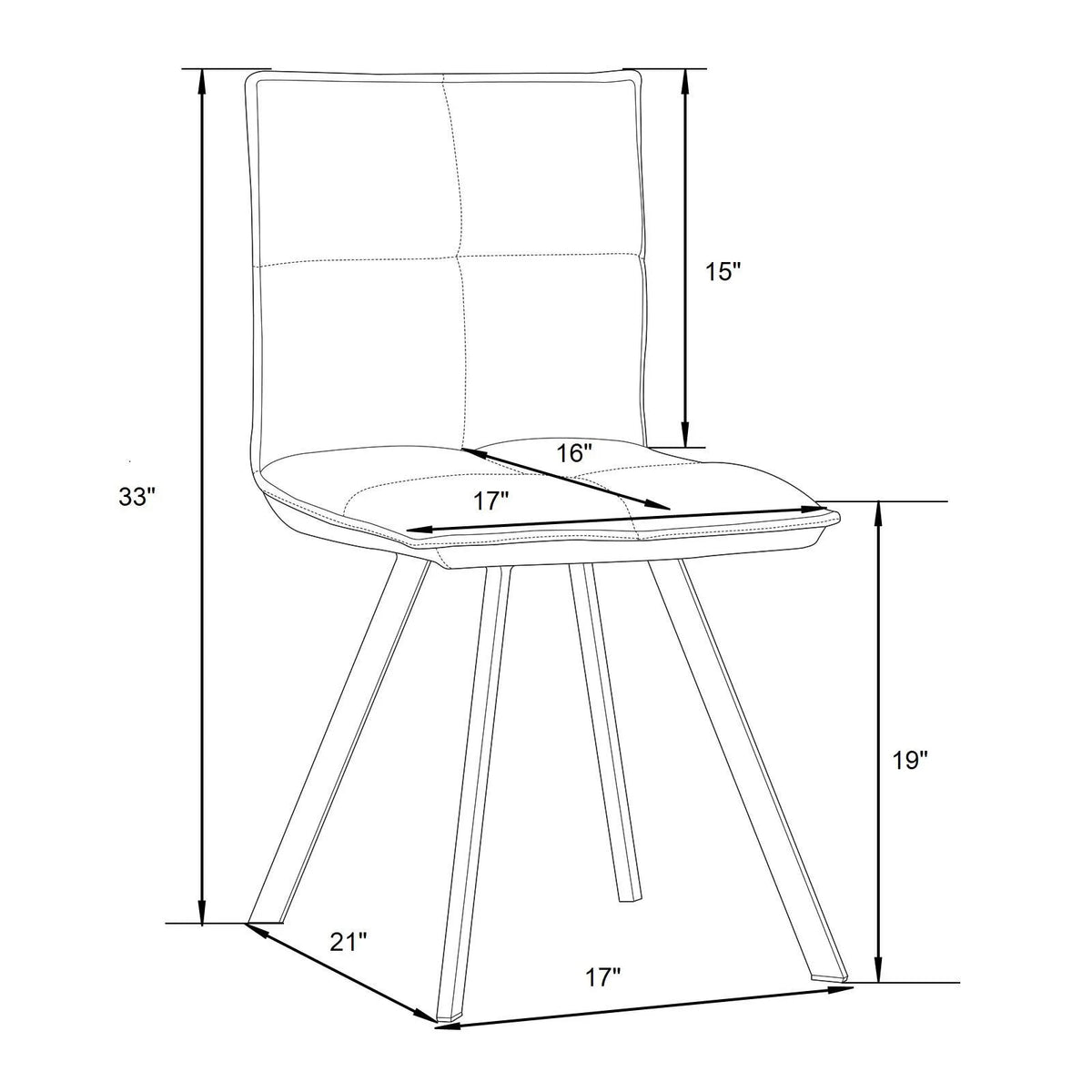 Grey Leather Dining Chair Set of 3 Y309