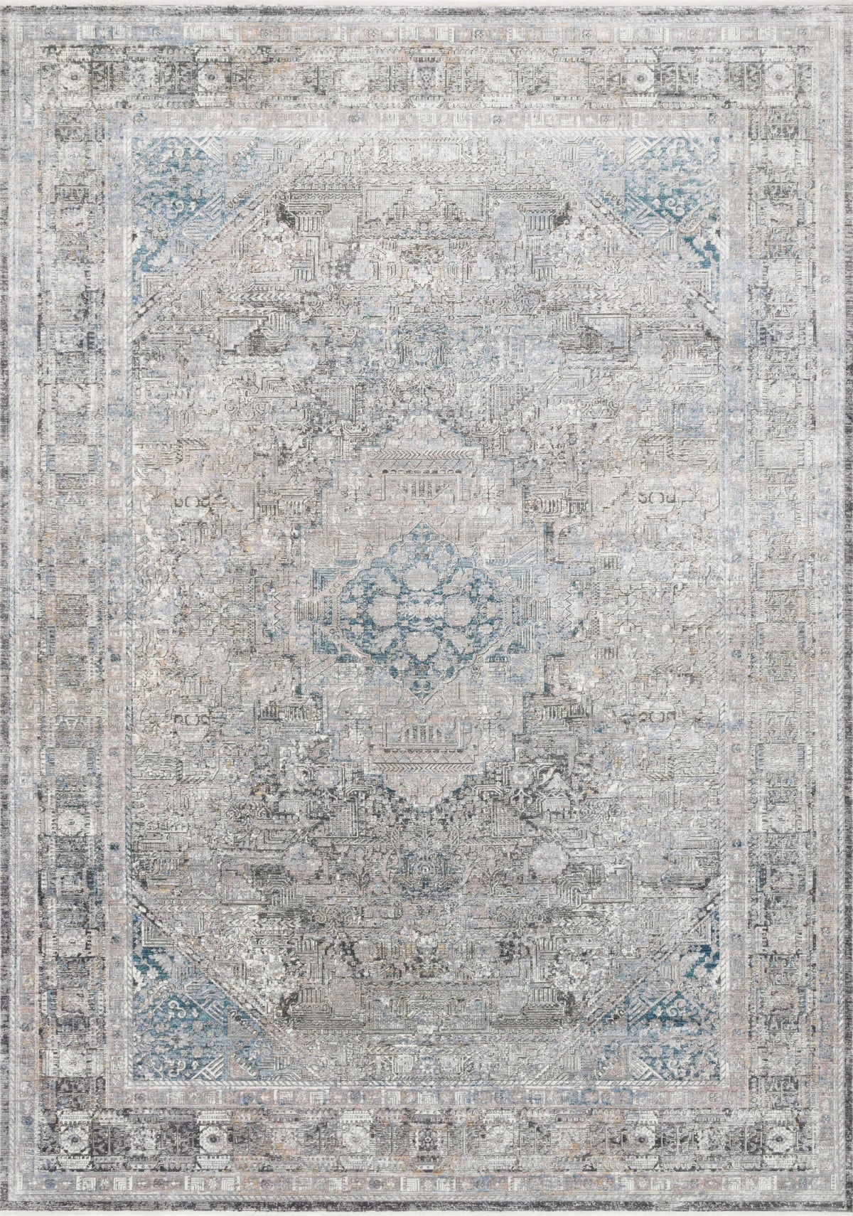 Silver Blue 7'7 x 9'10 Rug D178264