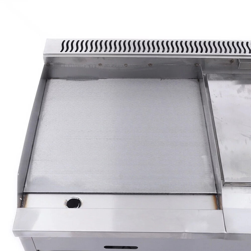 2 Burners Stainless Steel Commercial Gas Griddle W9631