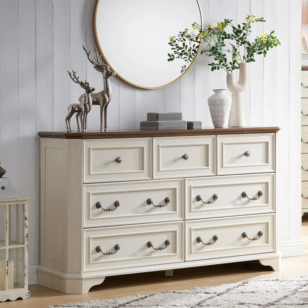 Brown 7 Drawer Wood Dresser M3666