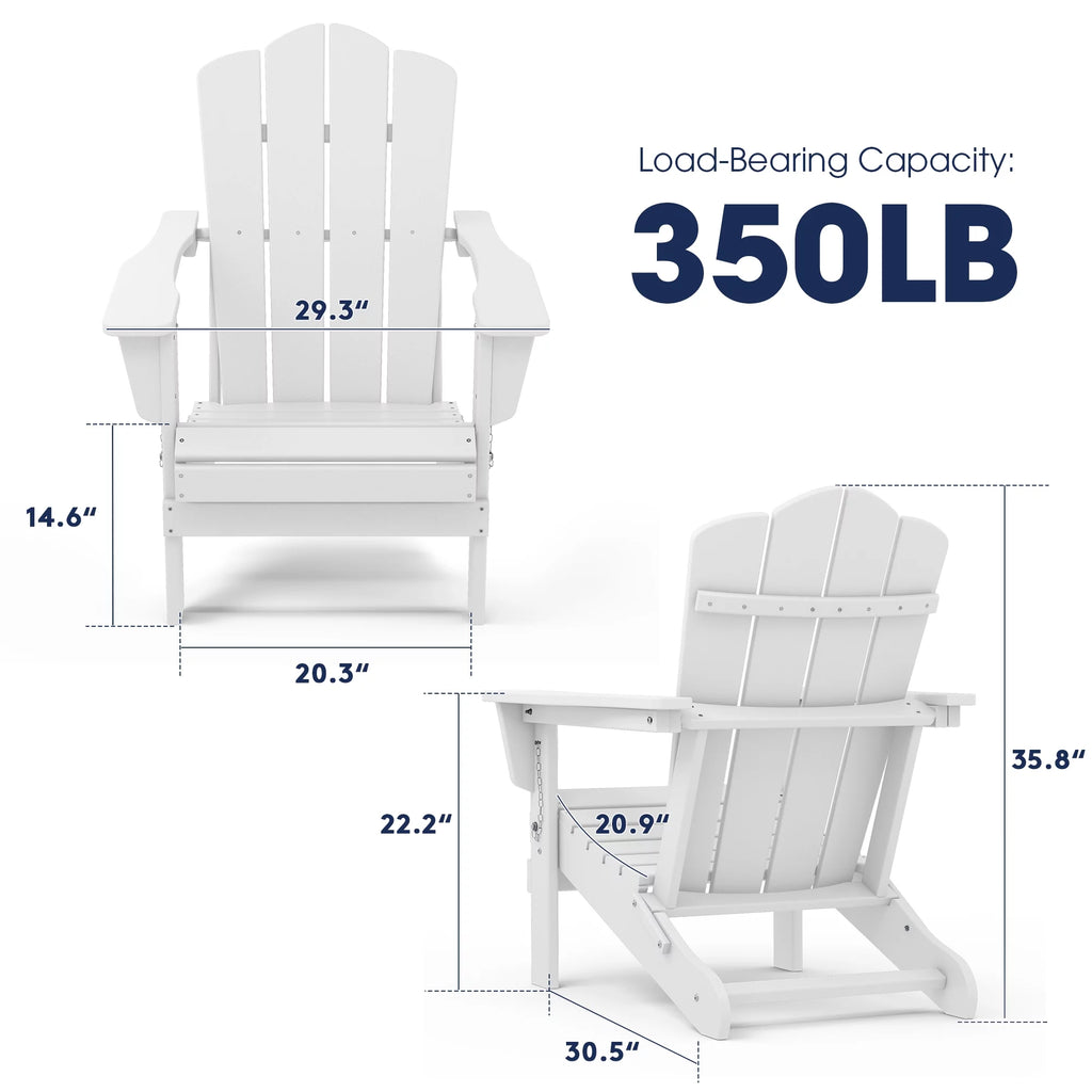 White HDPE Resin Adirondack Chair D193