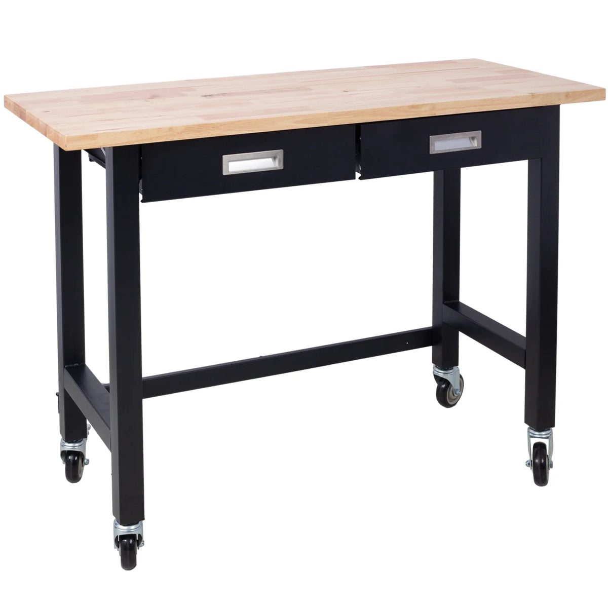 48in Adjustable Bamboo Wood Workbench with Drawer Storage G84623
