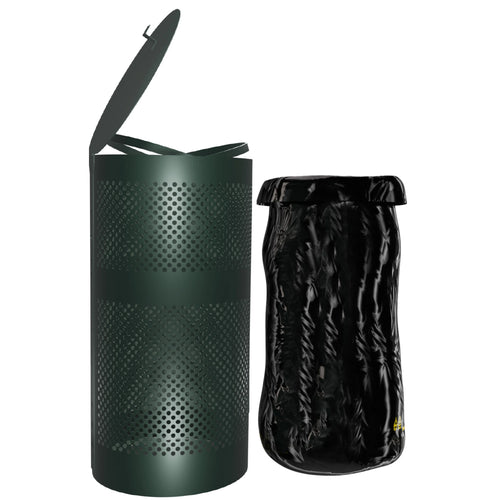 11.5 Gallon Stainless Steel Outdoor Trash Can with Lid C71839