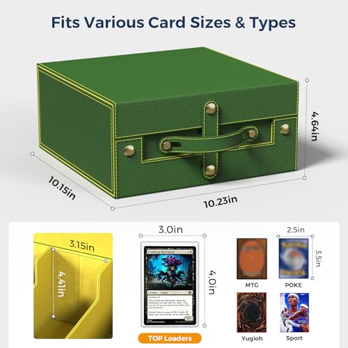 Black Grey Trading Card Storage Box with Portable Handle L850210