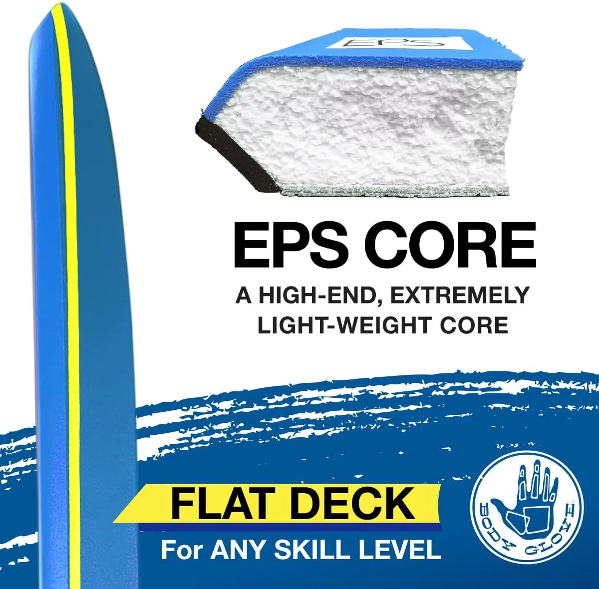 45 inch Bodyboard with Coiled Leash & Wrist Strap R26493