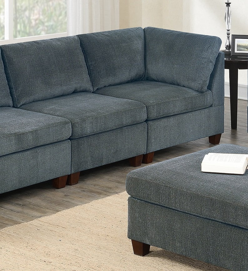 Grey Chenille Modular Sofa Set 8pc X1914
