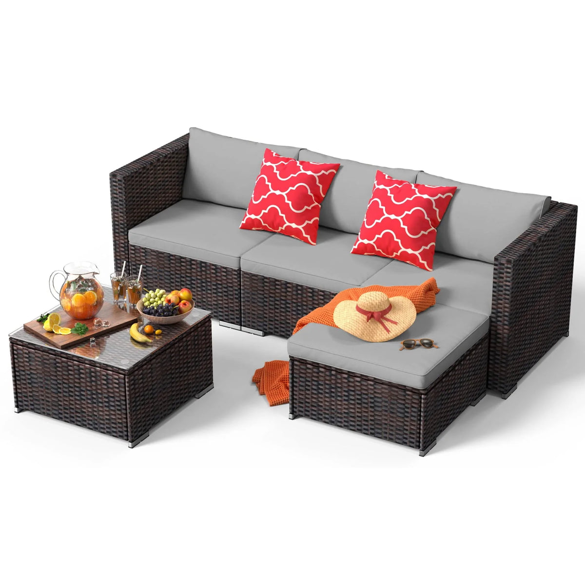 5 Pieces Patio Chairs Set W32373