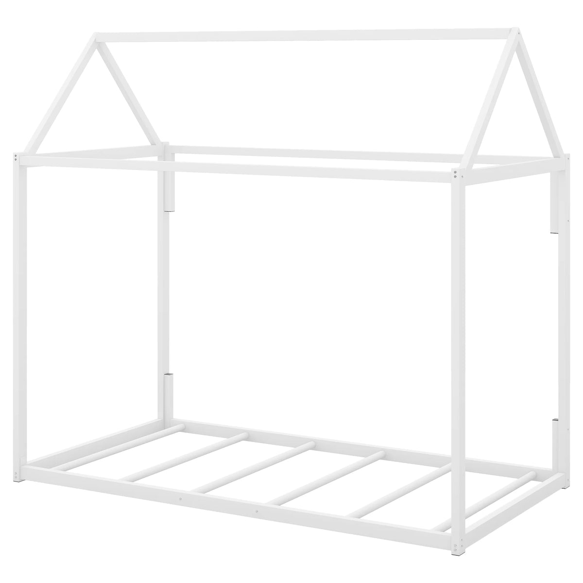 White Metal Twin Size Canopy Bed T5697
