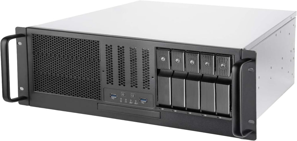 4U Rackmount Server Case with 5 x 3.5 Hot-Swappable Bay and 3 x 5.25 Bays L5661