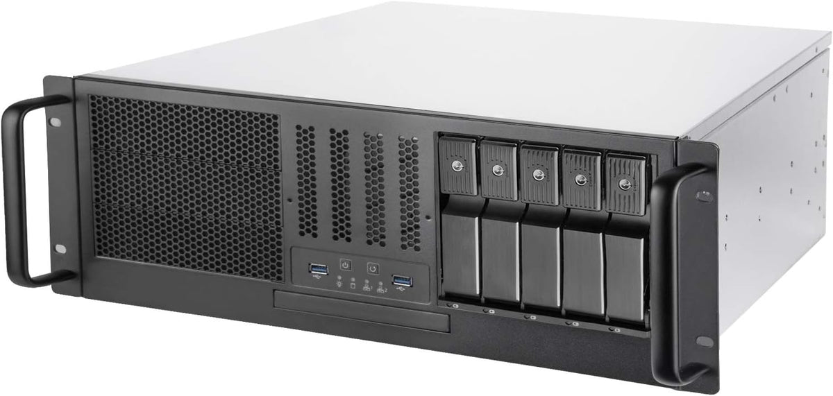 4U Rackmount Server Case with 5 x 3.5 Hot-Swappable Bay and 3 x 5.25 Bays L5661