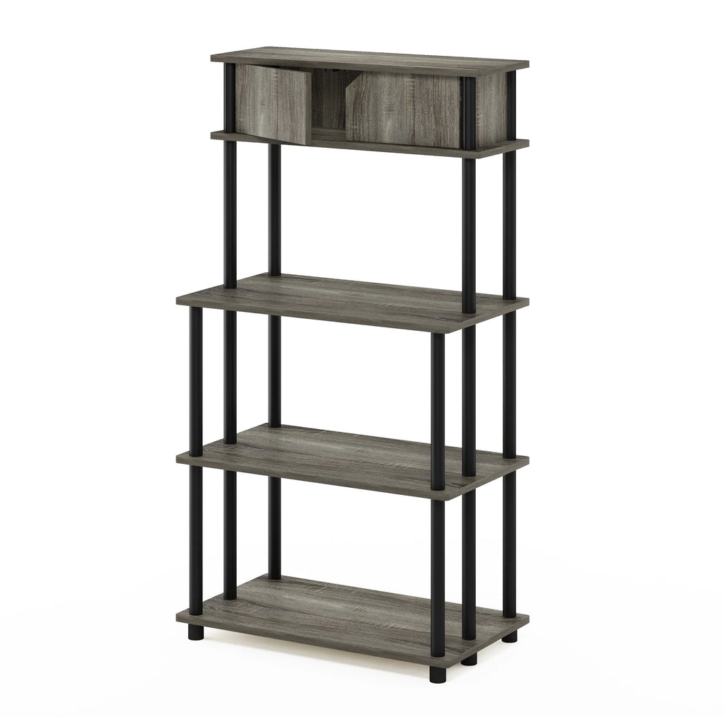 French Oak Grey/Black Printer Stand with Top Cabinet K373707