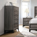 5 Drawer Chest Grey Oak and Black U533