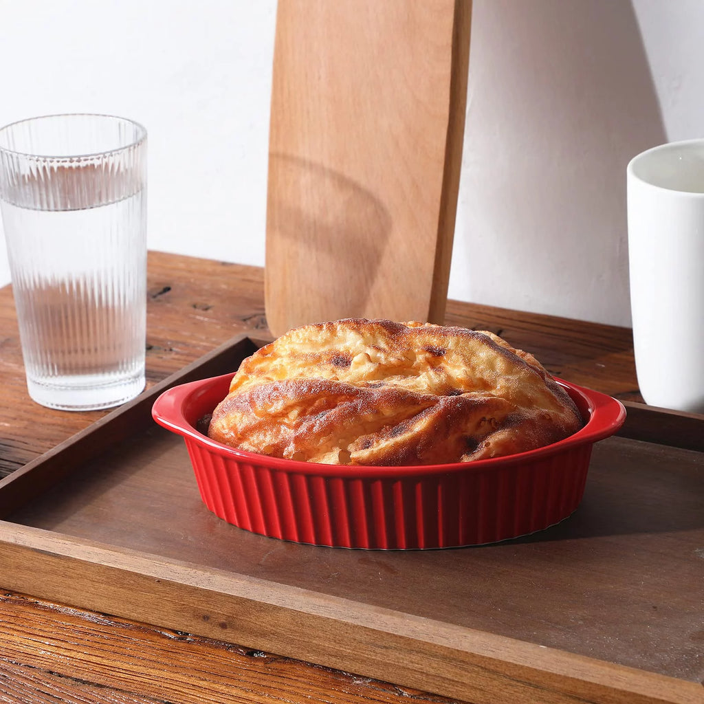 Porcelain Small Oval Au Gratin Pans Set of 4 R48358