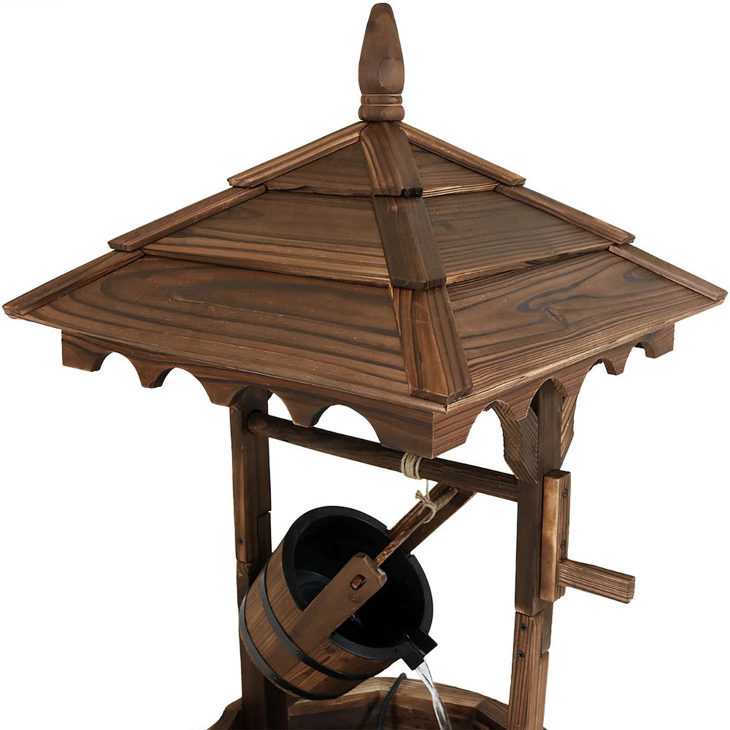 Wood Wishing Well Fountain with Liner 48" H B7984
