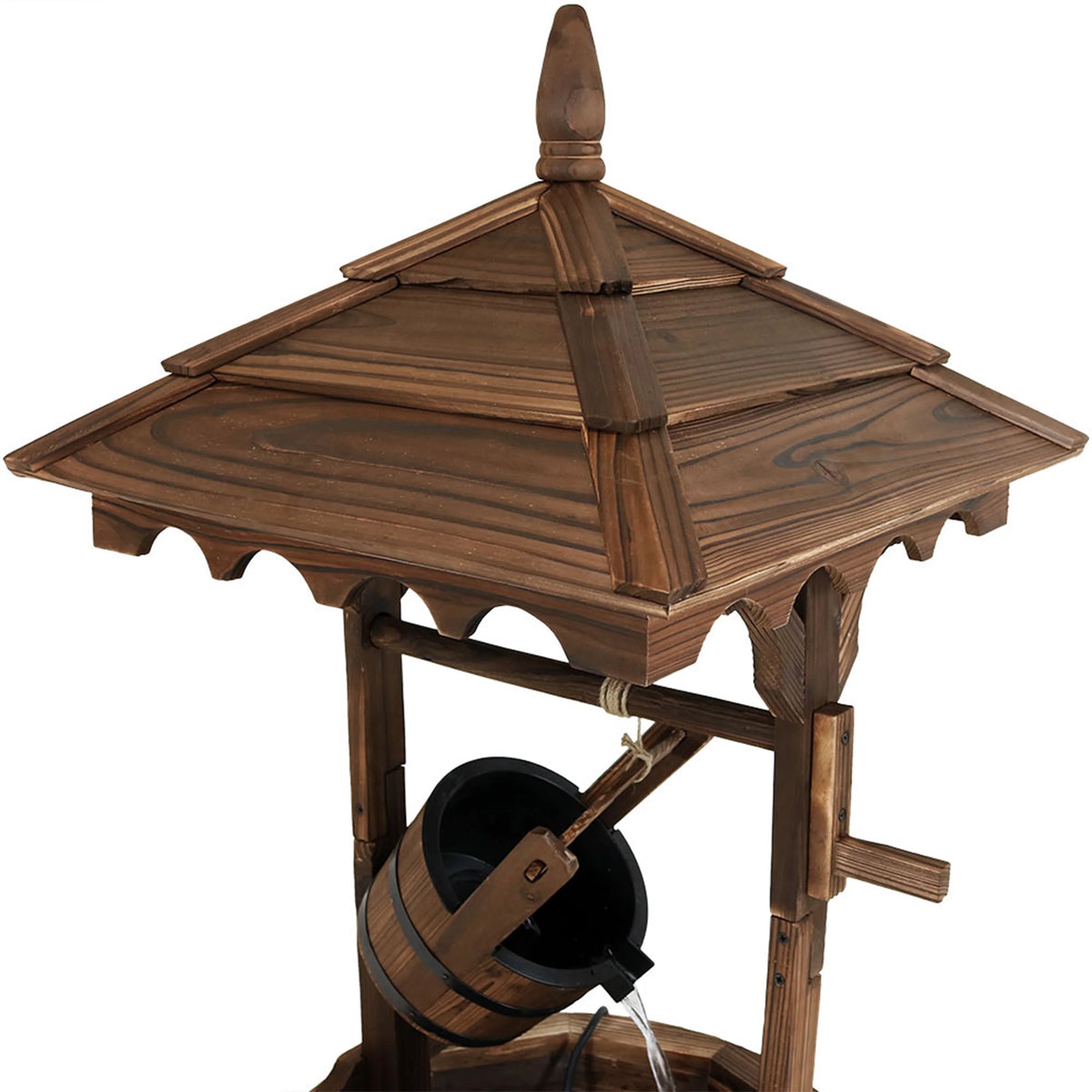 Wood Wishing Well Fountain with Liner 48" H B7984