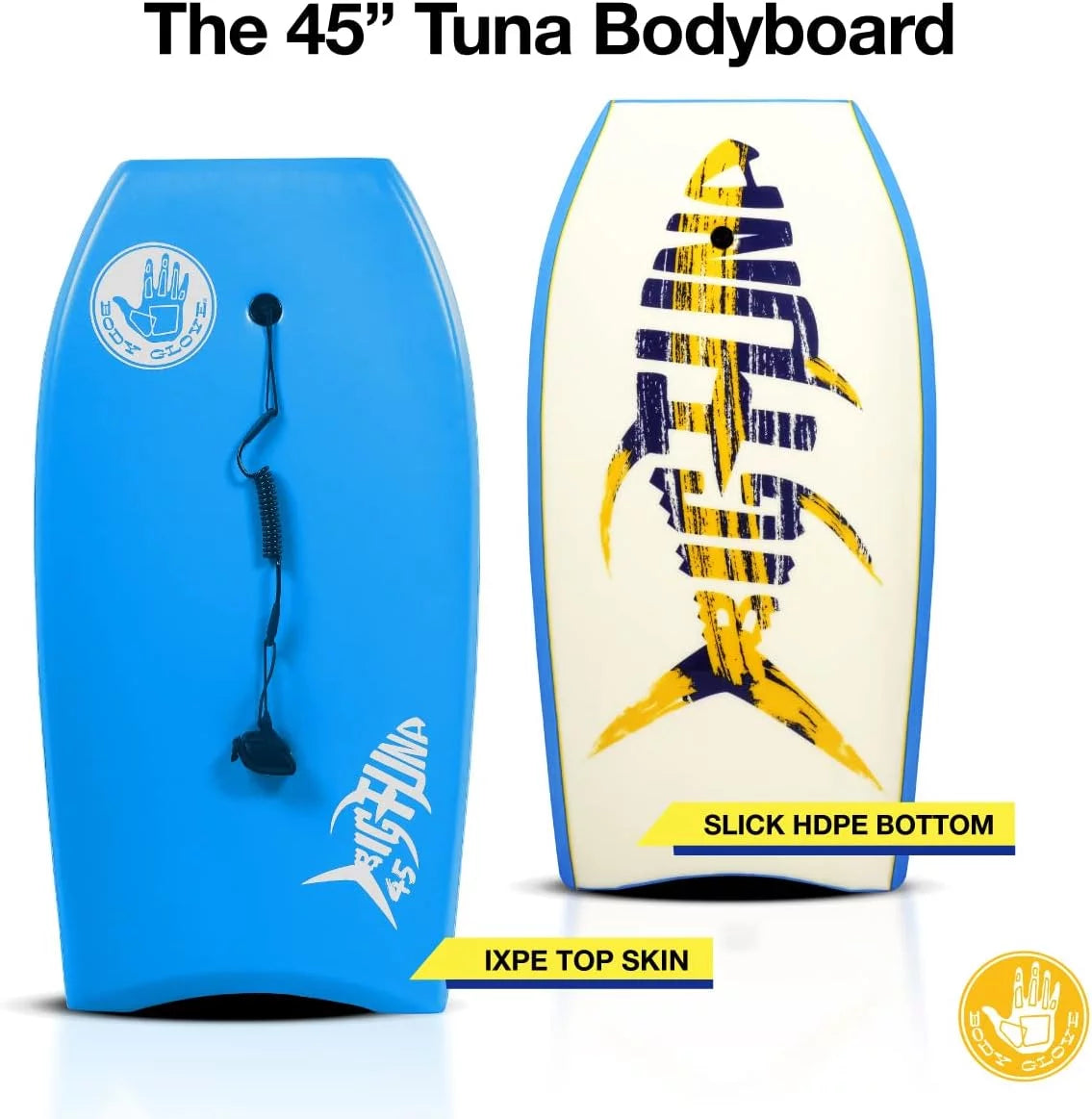 45 inch Bodyboard with Coiled Leash & Wrist Strap R26493
