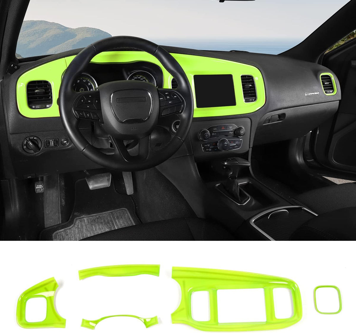 8.4 Inch Red Carbon Fiber Dashboard Trim U2616