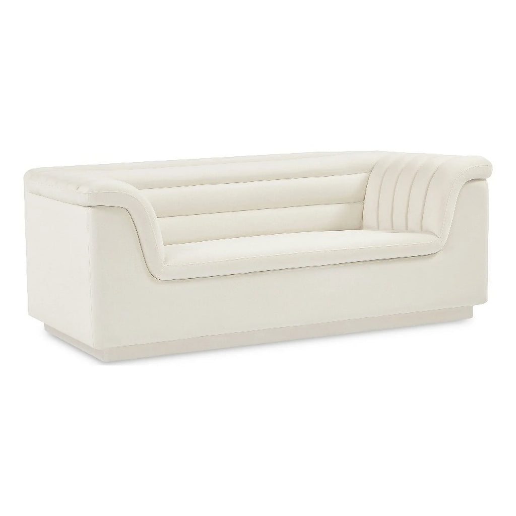 Cream Velvet Loveseat S906