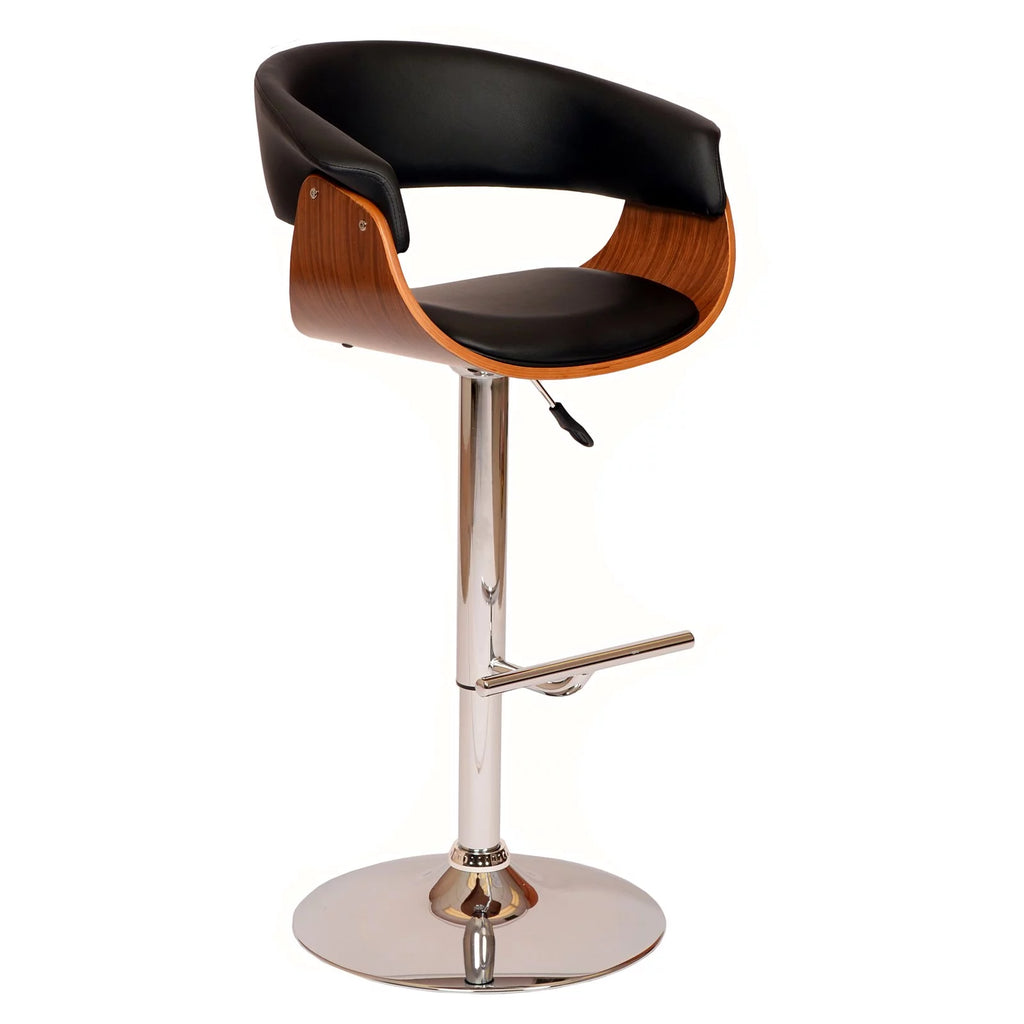 Adjustable Wood Swivel Barstool in Black Z69570