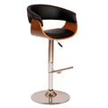 Adjustable Wood Swivel Barstool in Black Z69570