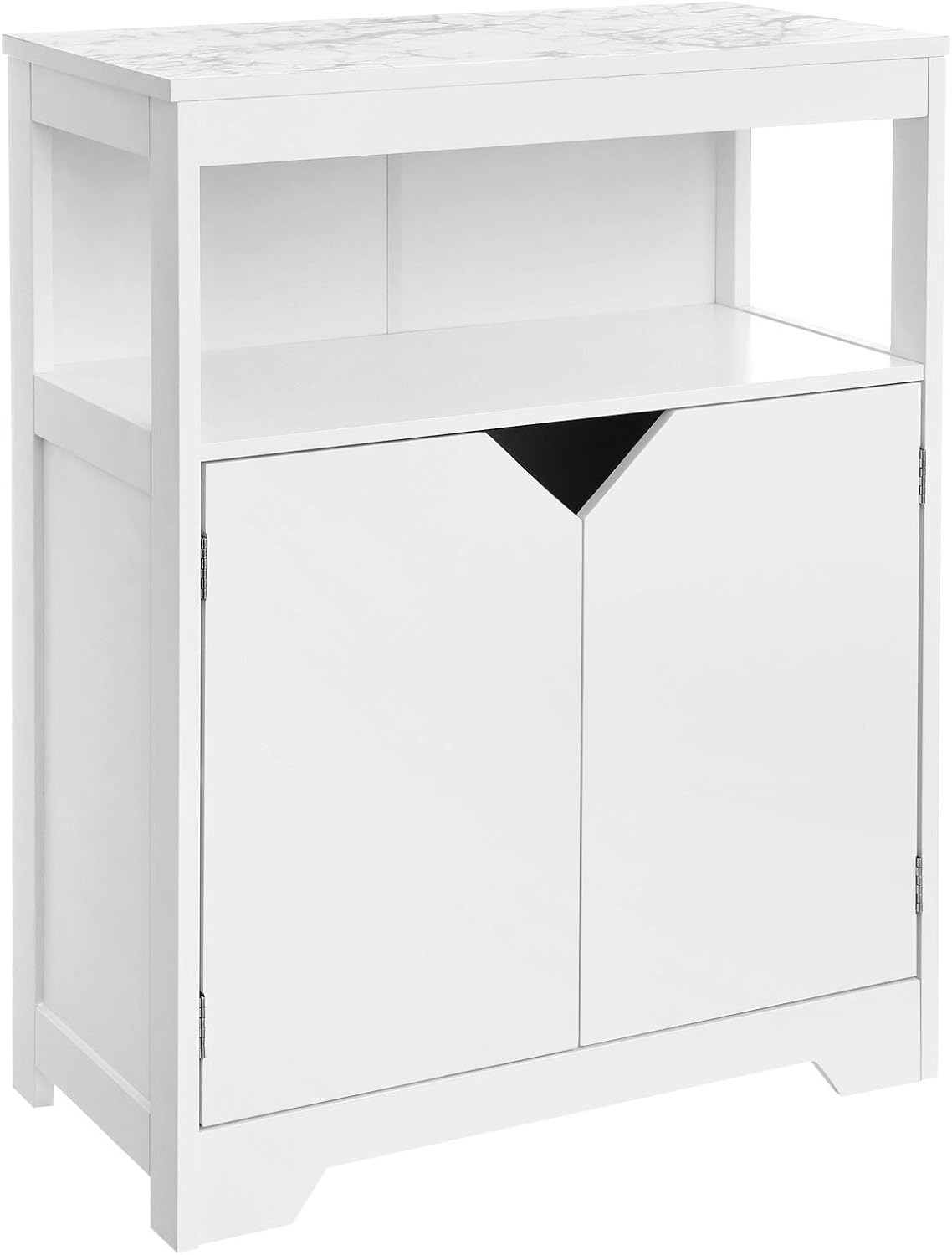 Rustic Brown Bookshelf with 3 Shelves and 2 Doors E262
