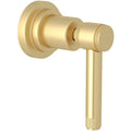 Satin Unlacquered Brass Volume Control and 4-Port Diverter Trim with Lever Handle I682