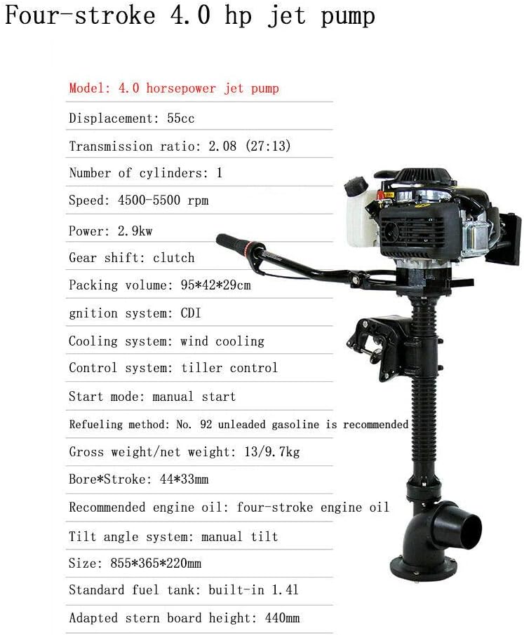 4HP Jet Pump Outboard Boat Motor C97429