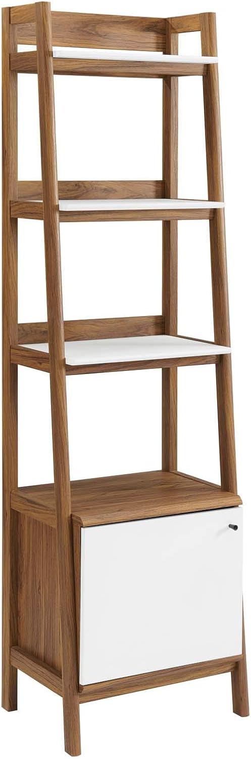 21 Inch Walnut White Bookshelf Display Case G374579