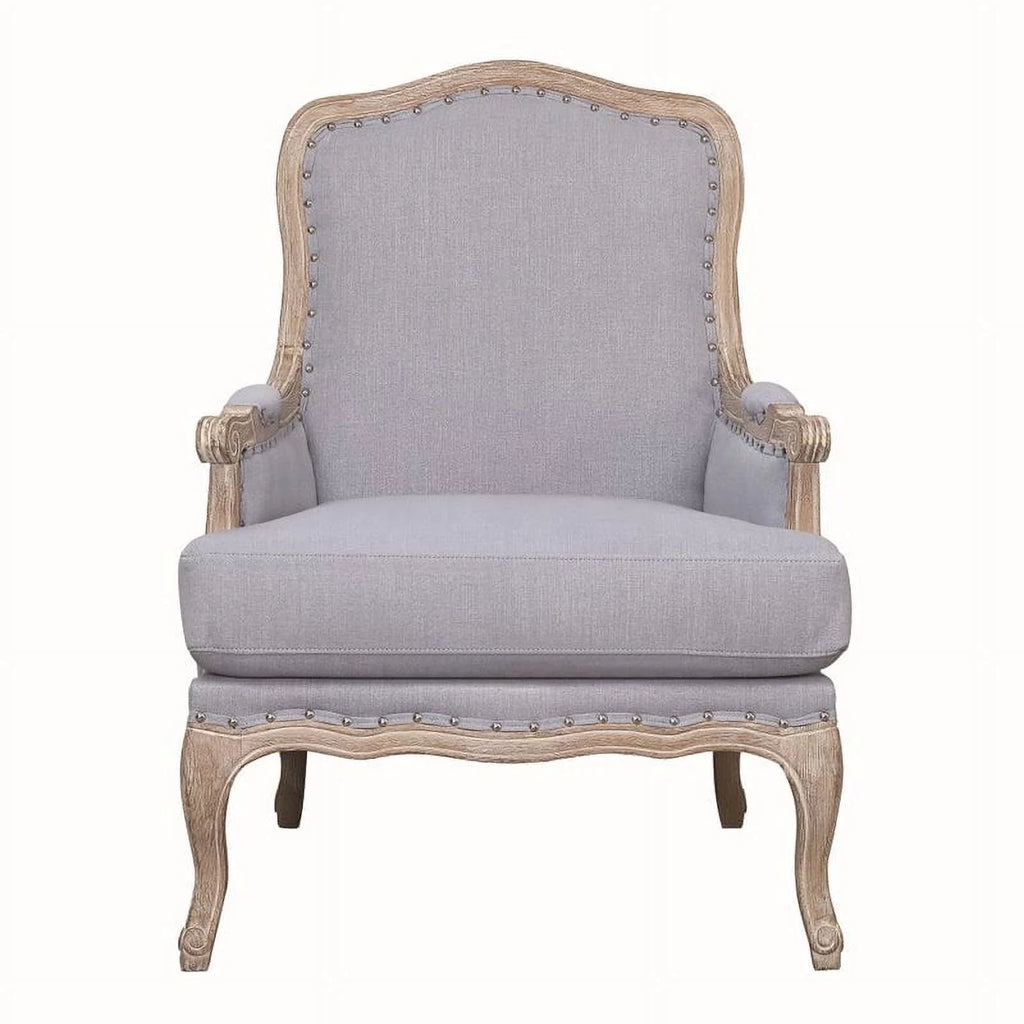 Light Blue Fabric Wood Accent Chair Z44420