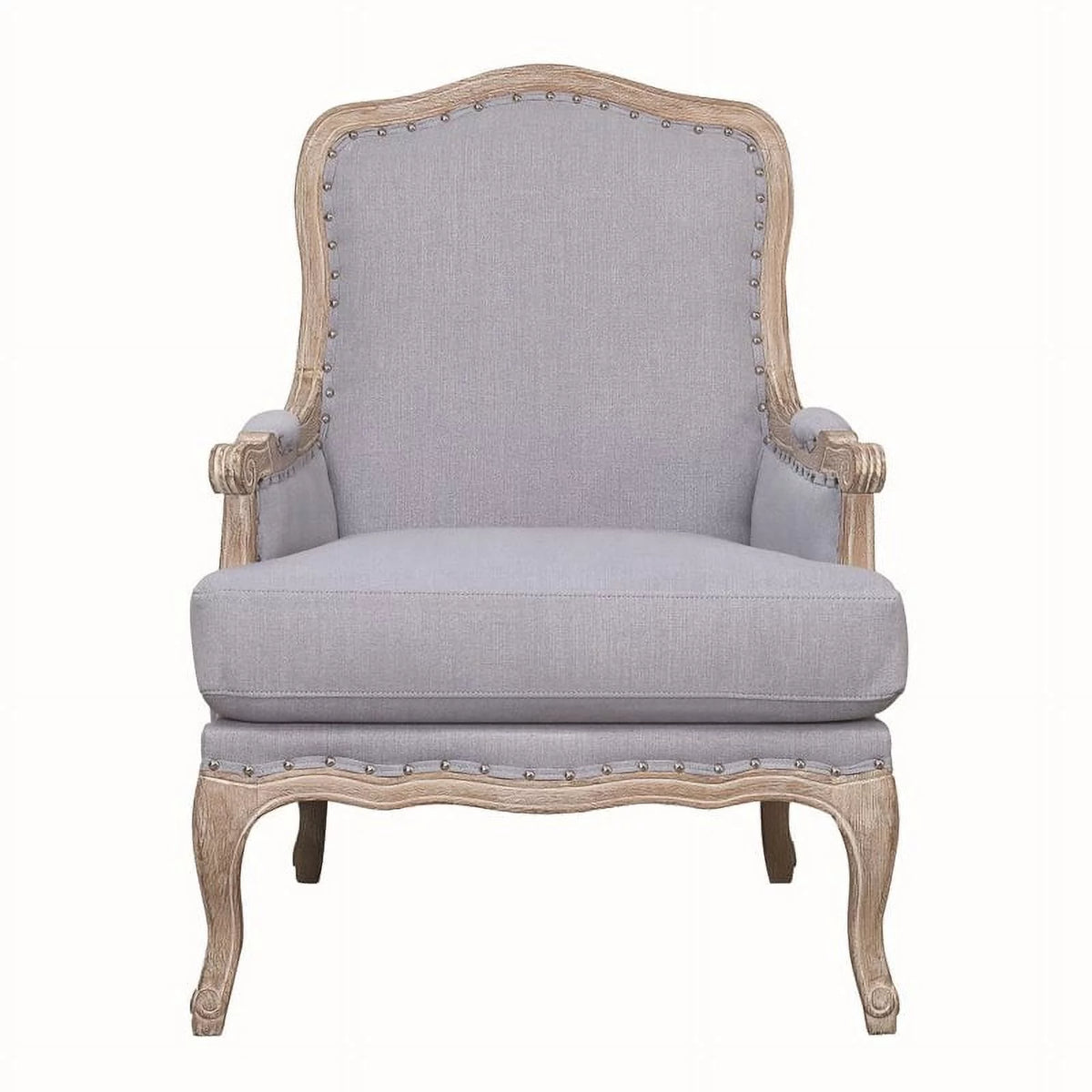Light Blue Fabric Wood Accent Chair Z44420