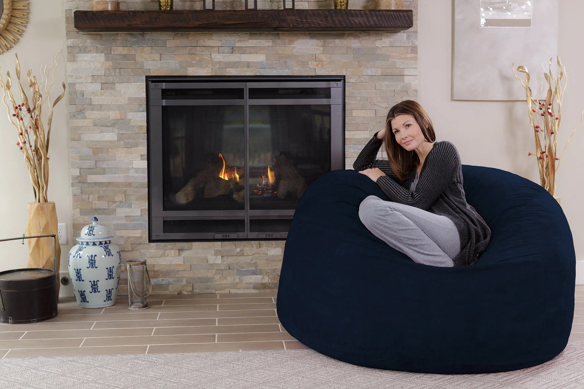 Charcoal 5 ft Memory Foam Bean Bag Chair U738174