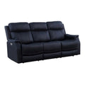 White Faux Leather Dual Power Reclining Sofa R6221
