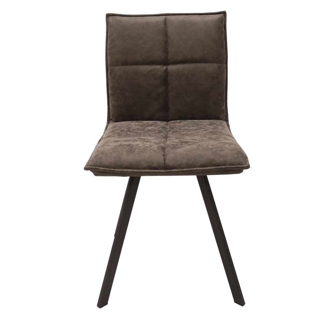 Grey Leather Dining Chair Set of 3 Y309