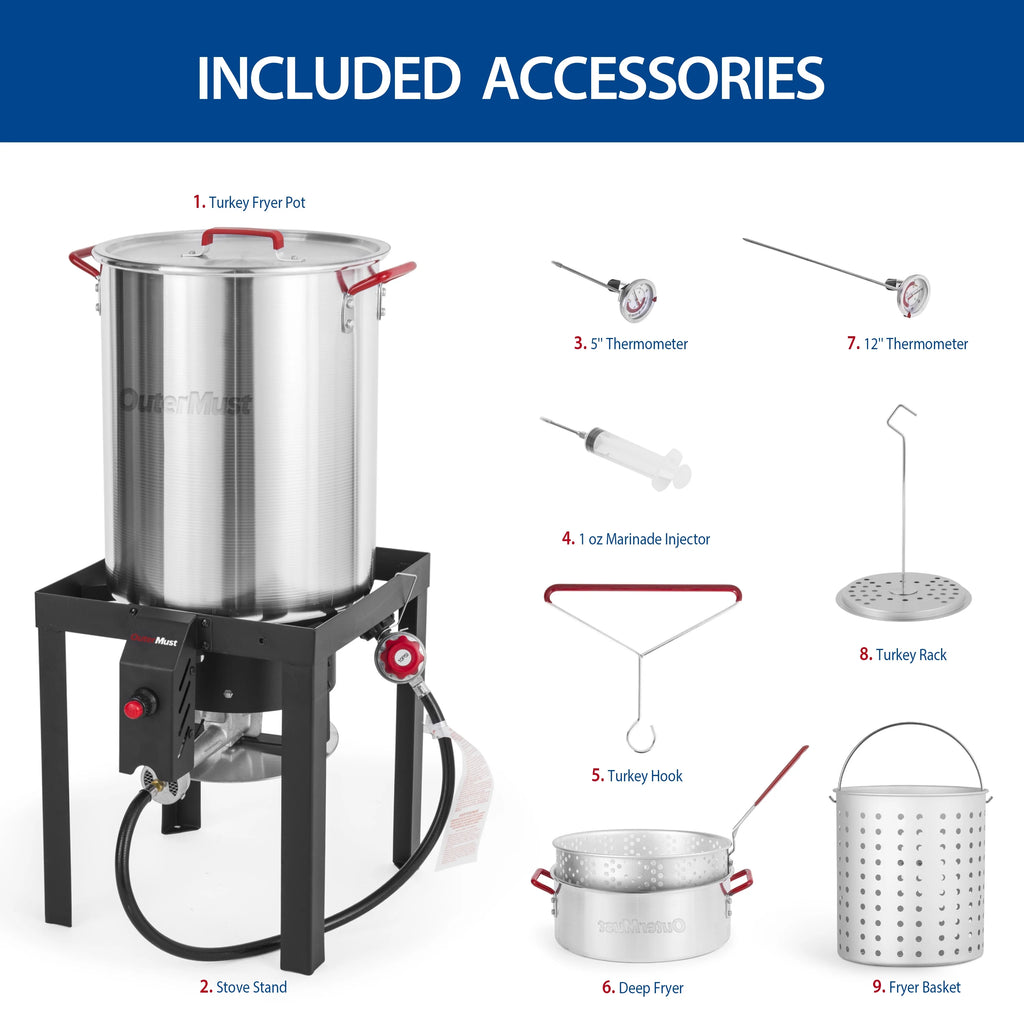 30 QT Turkey Fryer with Basket and Burner Set R74336