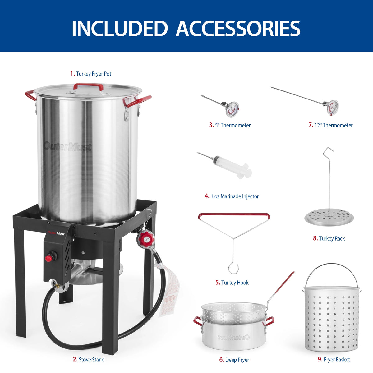 30 QT Turkey Fryer with Basket and Burner Set R74336