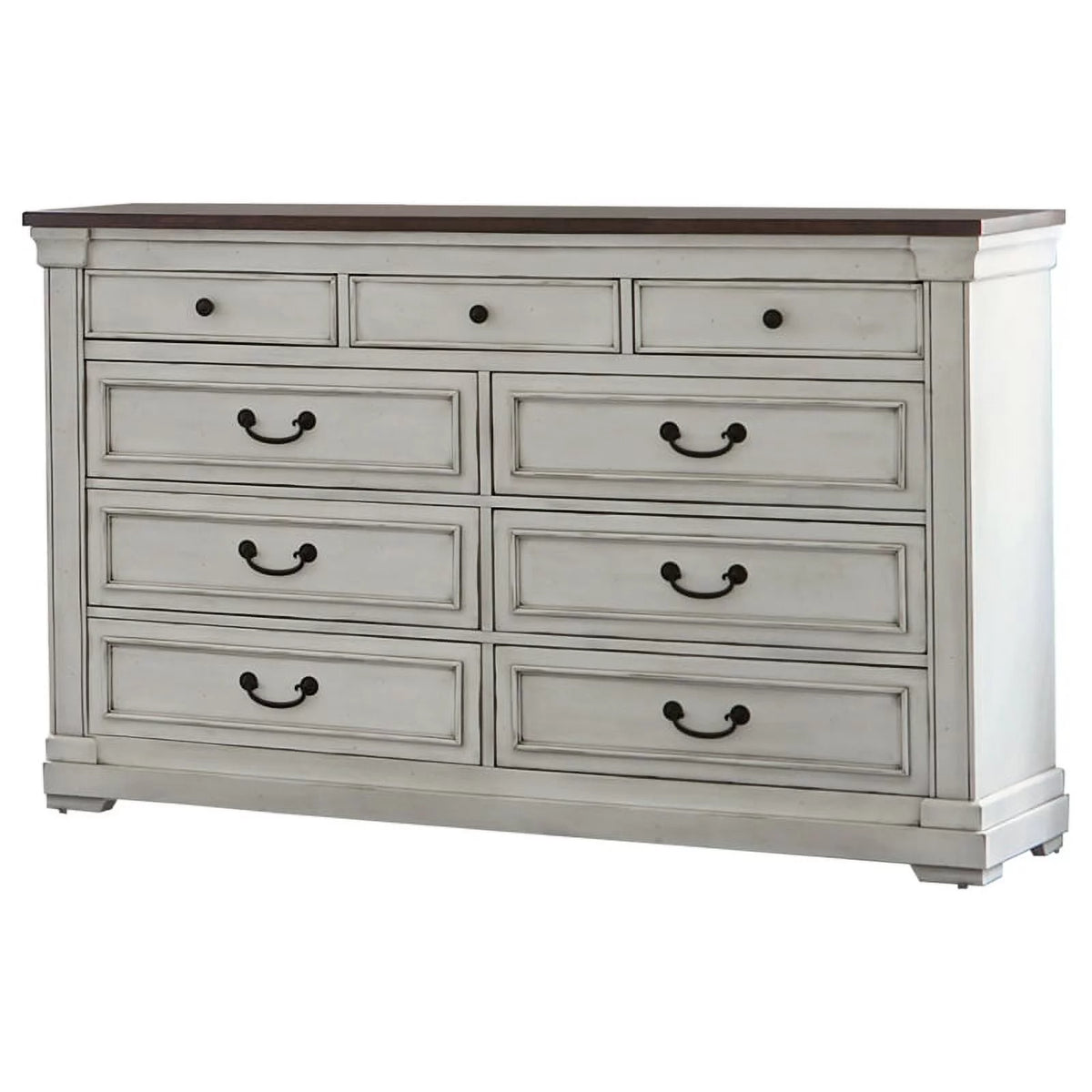 5-Piece Wood Eastern King Panel Bedroom Set in White A34251