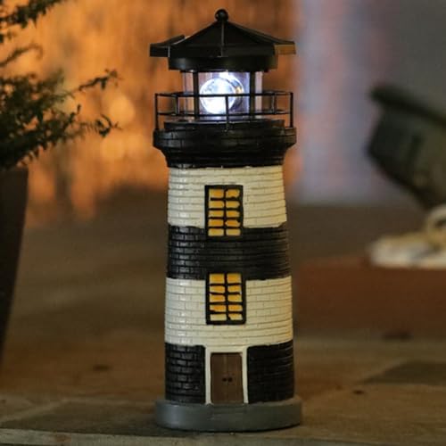 11" Rotating LED Solar Lighthouse A369959