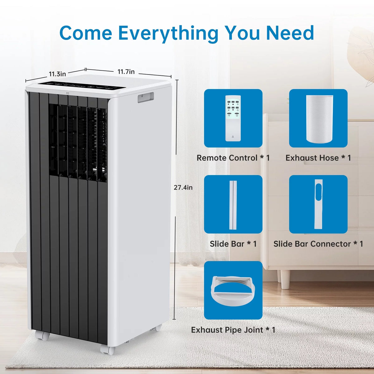 5,000 BTU Portable Air Conditioner Dehumidifier with Remote J273013