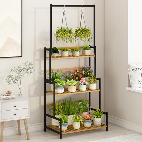 3 Tier Bamboo Foldable Plant Stand Shelf Rack V6749