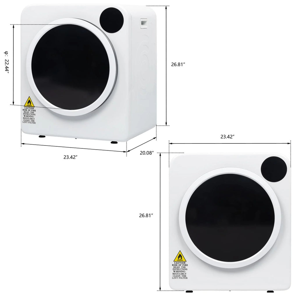 13.2Ibs Compact Electric Laundry Dryer with Stainless Steel Tub L50239