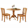 Traditional Wood Dining Set with Round Table in Oak D795