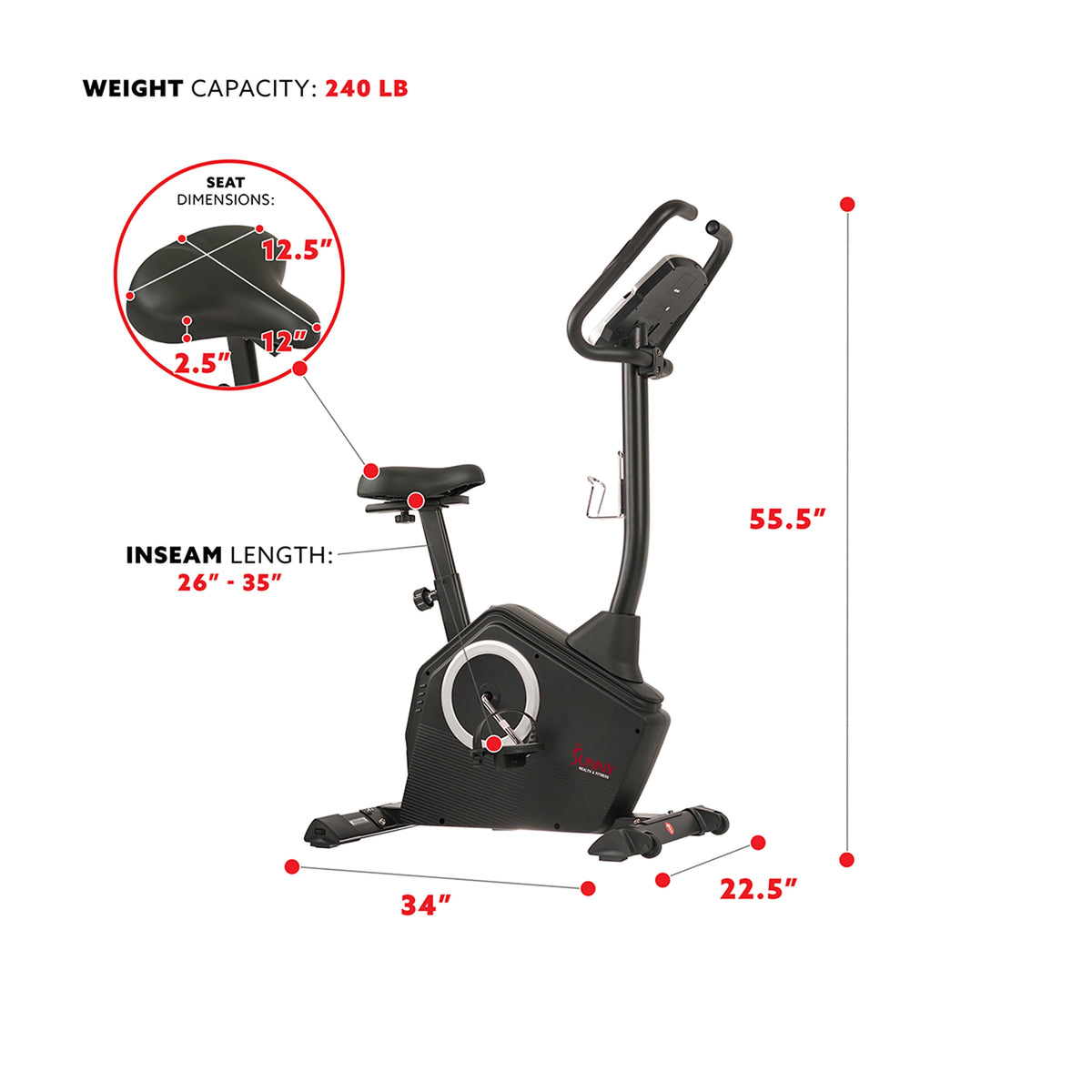 Magnetic Upright Exercise Bike with LCD G135699