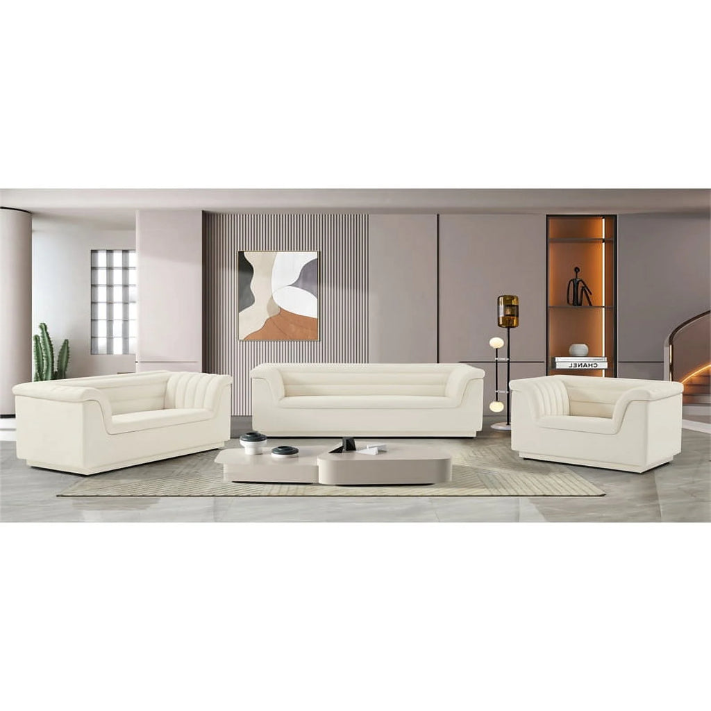 Cream Velvet Loveseat S906