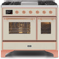 Antique White Copper Trim Dual Fuel Propane Gas Range L485