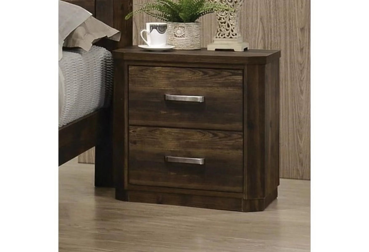 Rustic Walnut Nightstand Q730254