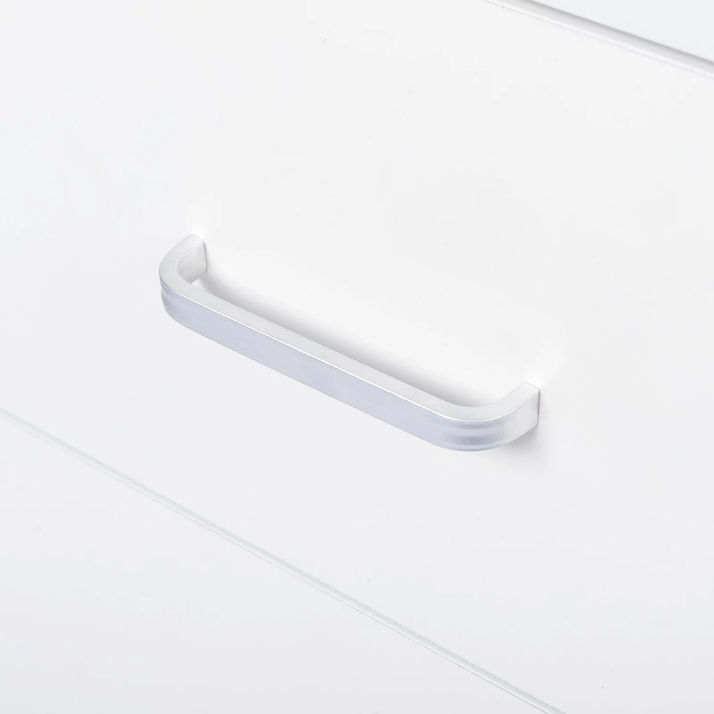 White 3-Drawer Dresser with Metal Handles B635